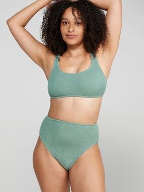 Youswim Textured Green High-Waist Bikini Set aplomb top